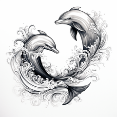 Traditional Dolphin LIMITED-EDITION Custom Flash or Temporary Tattoos