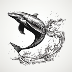 Traditional Whale LIMITED-EDITION Custom Flash or Temporary Tattoos