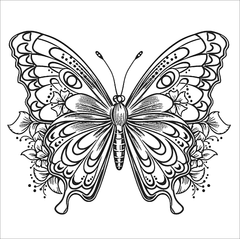 Butterfly With Floral LIMITED-EDITION Custom Flash or Temporary Tattoos