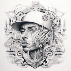 Native-Chicano Man LIMITED-EDITION Custom Flash or Temporary Tattoos